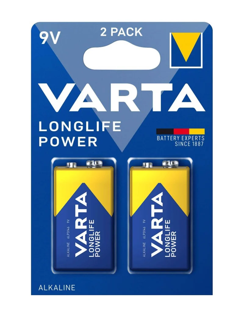 2 Batterien LONGLIFE POWER 6LR61/9V
