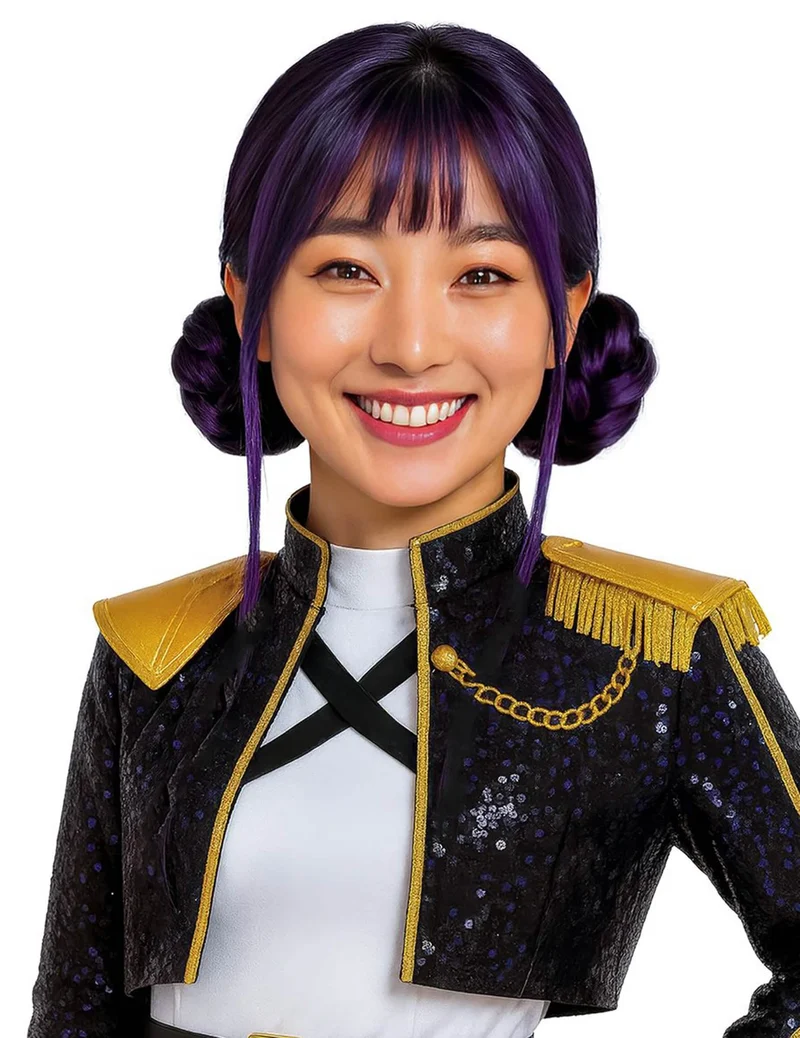 Kpop-Perücke mit Dutts für Erwachsene