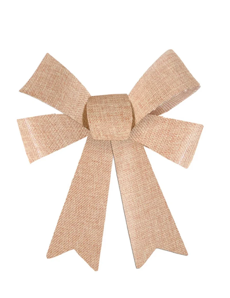 3 Jute-PVC-Schleifen 11 x 12 cm für rustikale Hochzeit