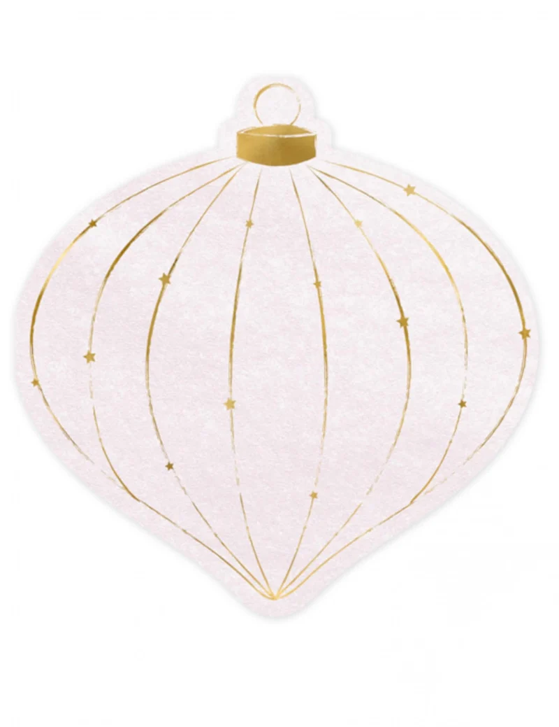 20 kleine rosa-goldene Weihnachtskugel-Servietten