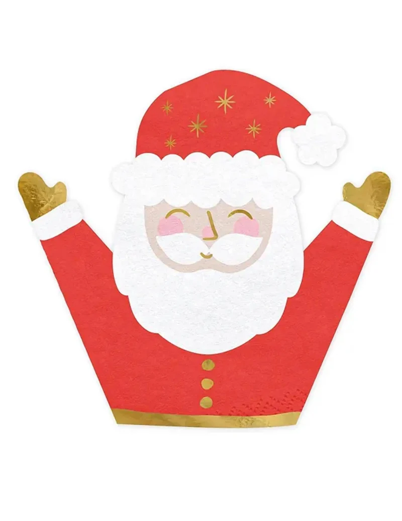 20 kleine Weihnachtsmann-Servietten 16 x 15 cm aus Papier