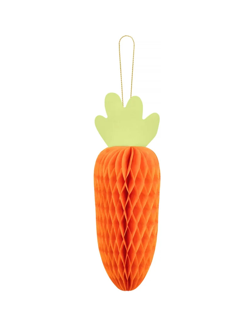Karotten-Wabenzell-Hängedekoration 20 cm für Ostern