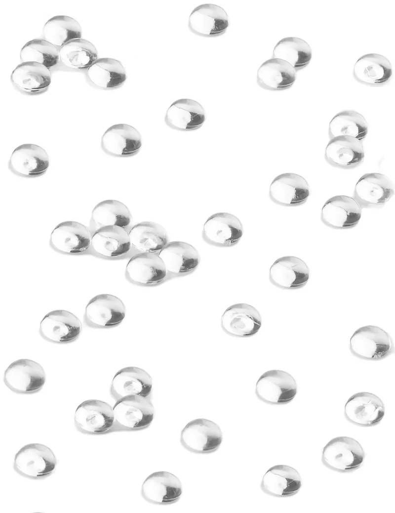 Transparente flache Perlen mit Regentropfen-Effekt 80 g
