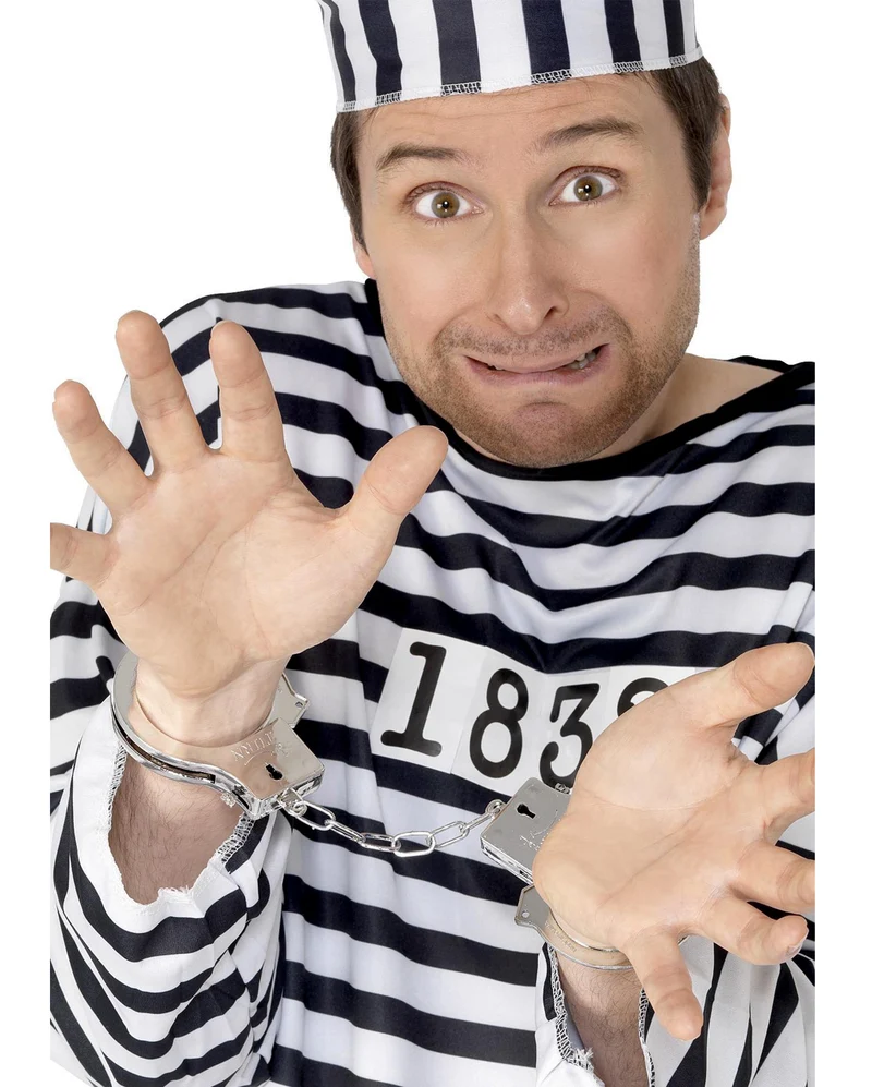 Silberne Handschellen aus Kunststoff