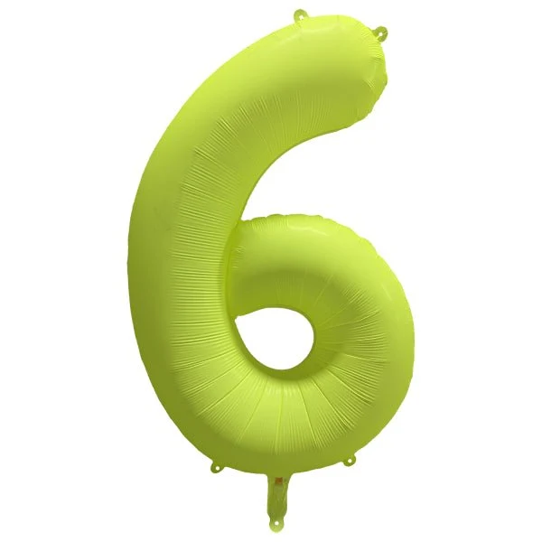 6 Jahre Figur Ballon Neongelb Leer 86cm
