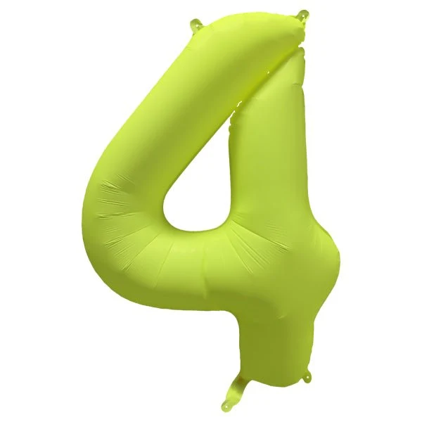 4 Jahre Figur Ballon Neongelb Leer 86cm