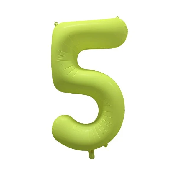 5 Jahre Figur Ballon Neongelb Leer 86cm