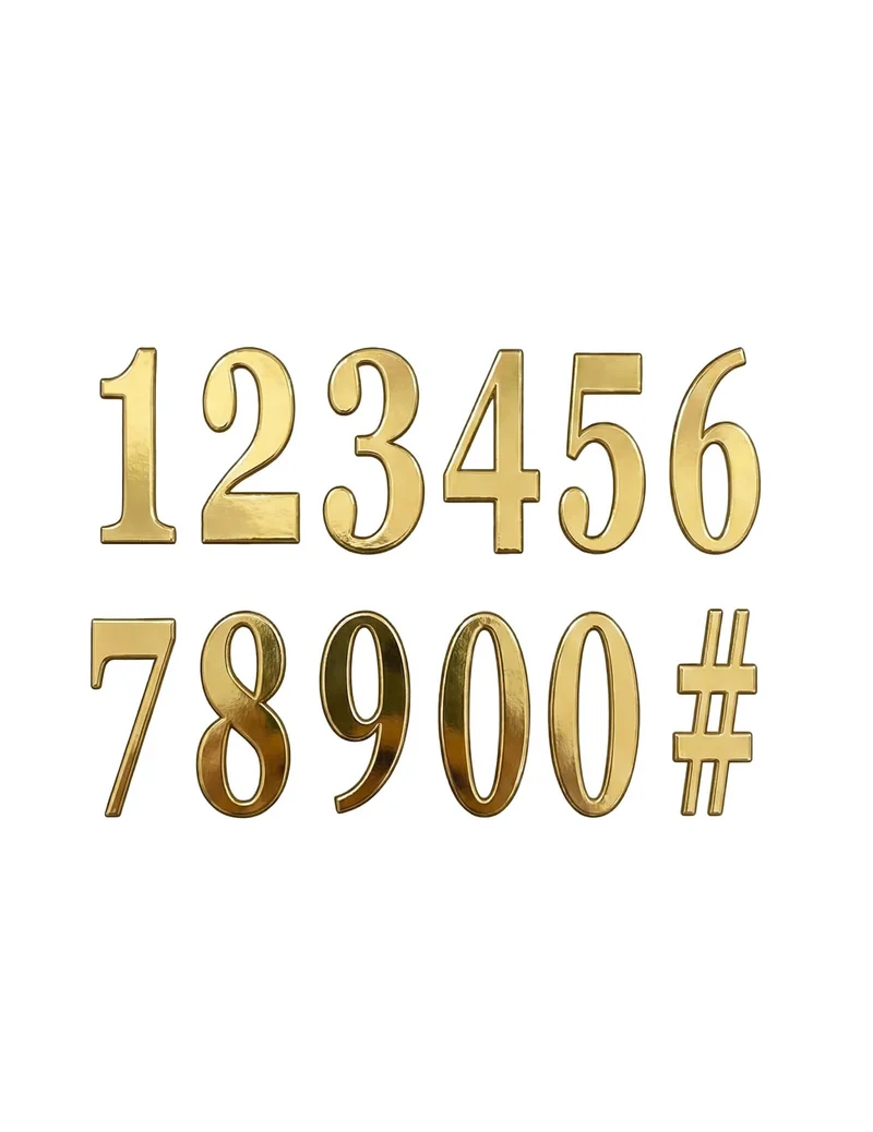 12 selbstklebende goldene Zahlen 14 cm für Geburtstag