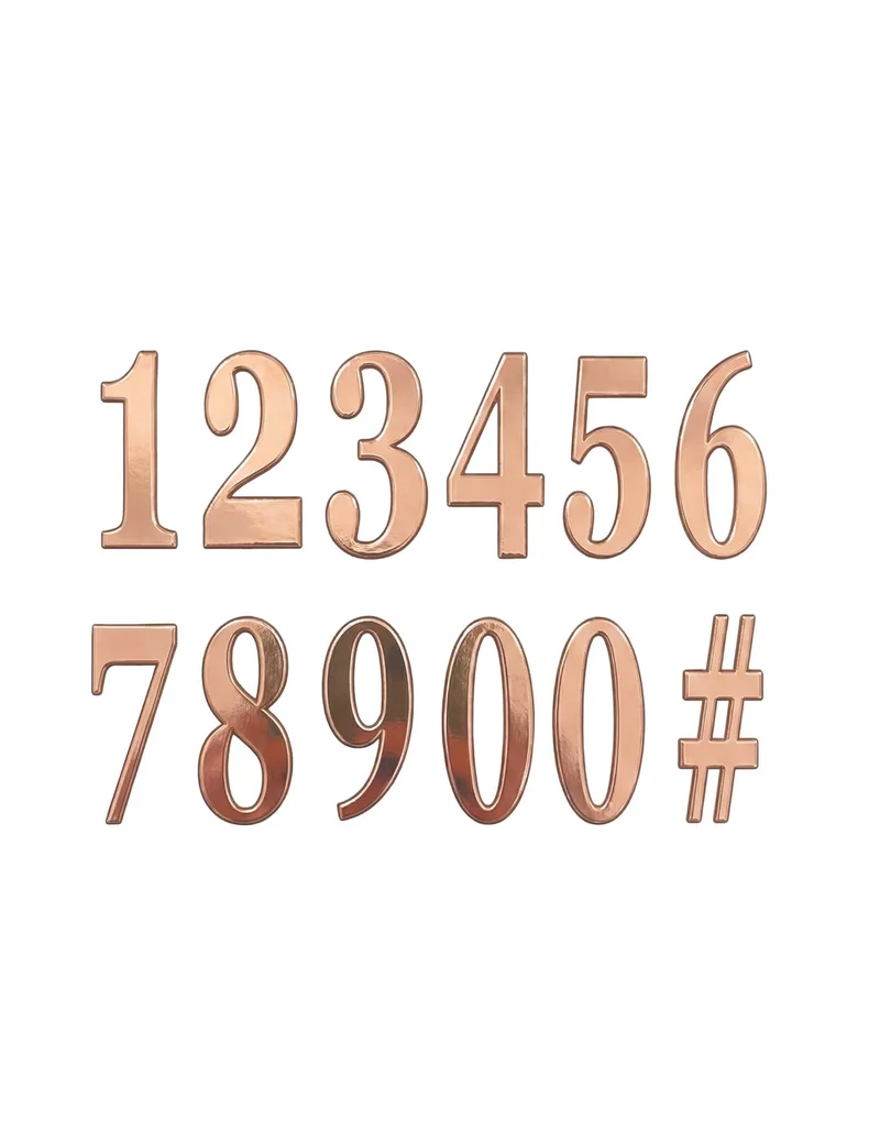 12 selbstklebende Zahlen Roségold 14 cm für Dekoration