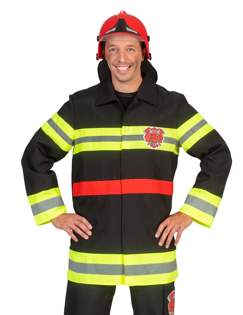 Schwarze Feuerwehrjacke für Erwachsene
