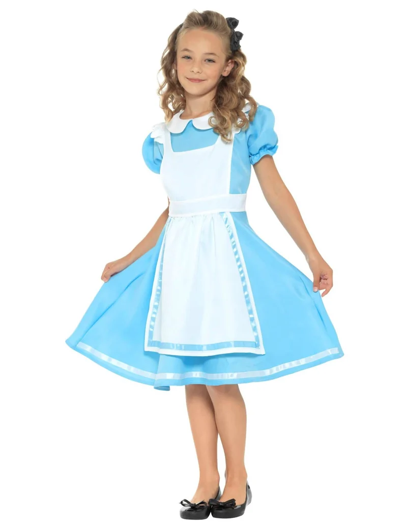 Alice-Kostüm für Mädchen blau-weiß