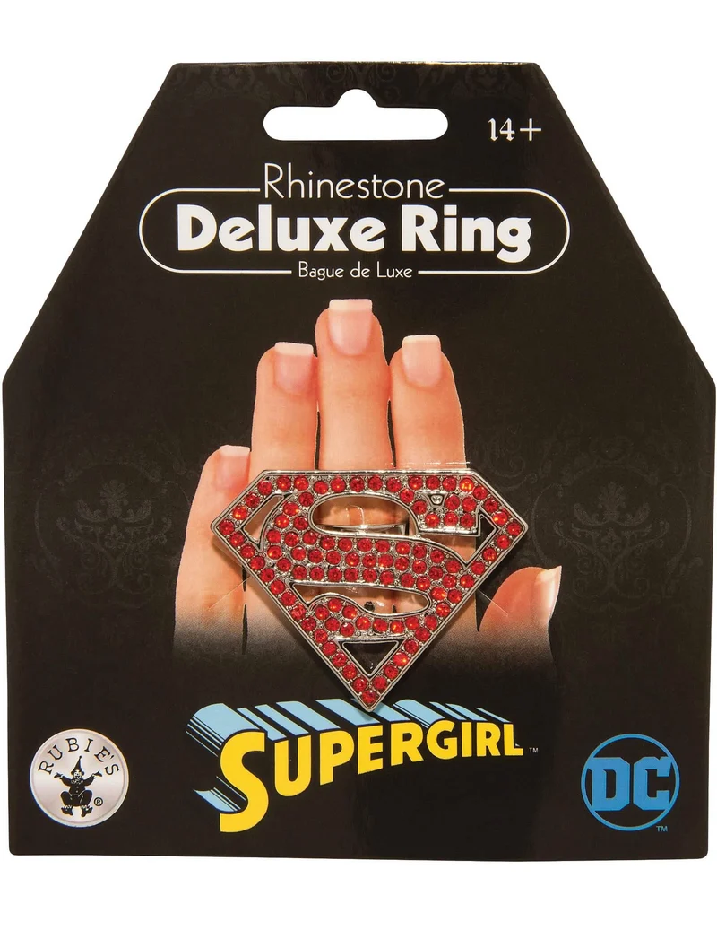 Supergirl™-Ring für Damen Faschingsaccessoire rot