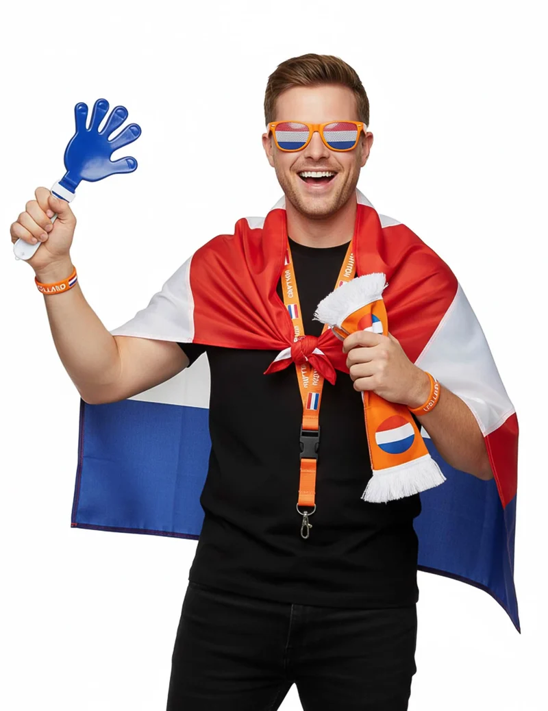 Niederlande Fanartikel Set 6 teiliges Orange Fanset für Fußball & Events