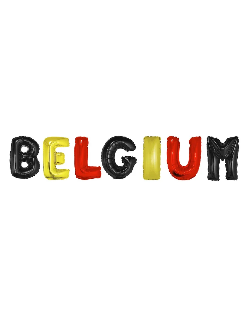 Aluminium-Ballons Belgien Schwarz Gelb Rot 40 cm Fan-Dekoration