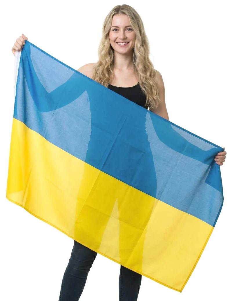 Ukraine Flagge aus Stoff 150 x 90 cm Leicht, Robust & Vielseitig einsetzbar