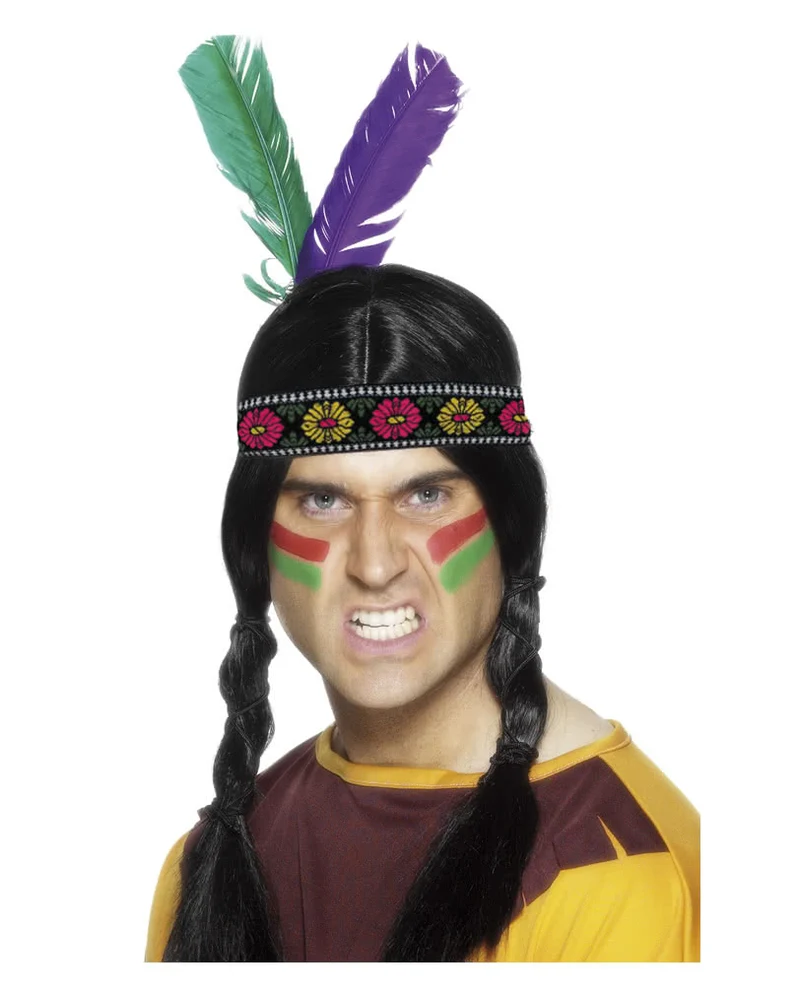 Indianer Kopfschmuck mit 2 Federn