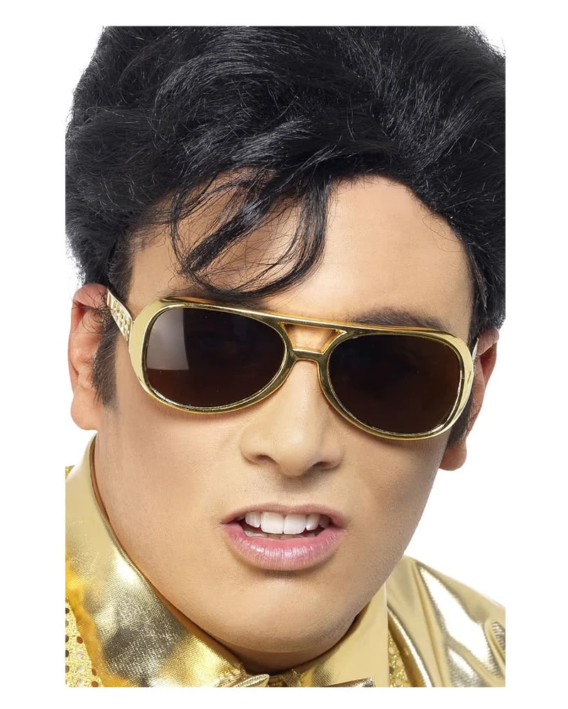 Goldene Rockstar Brille im Elvis Style
