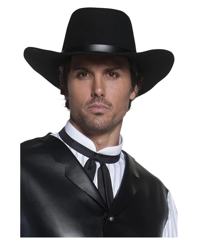 Schwarzer Westernhut für Cowboys & Sheriffs