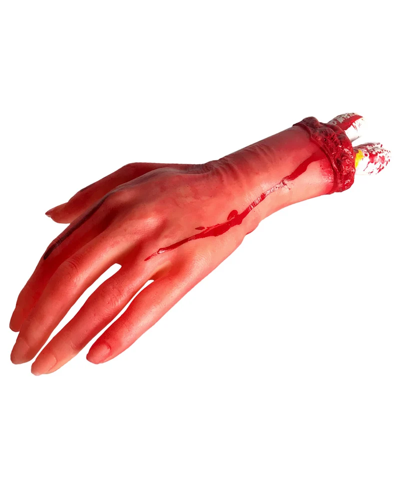 Blutig abgehackte Hand