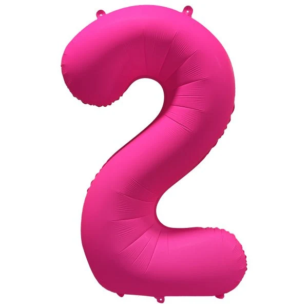 2 Jahr Figur Ballon Neon Rosa Leer 86cm