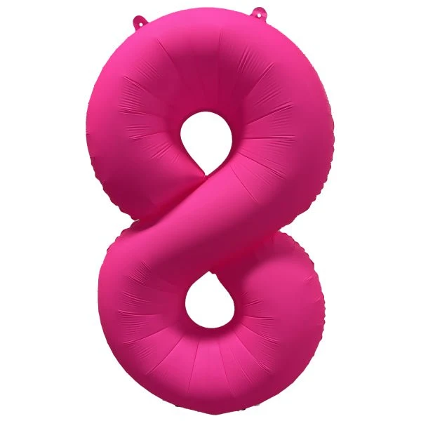 8 Jahre Figur Ballon Neon Rosa Leer 86cm