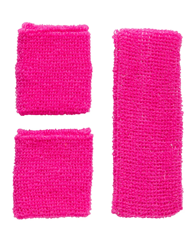 Schweißband Set Pink Kostümaccessoires