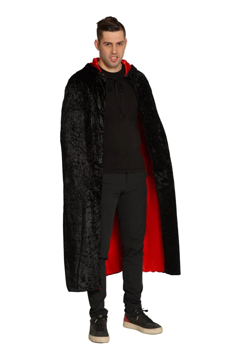 Halloween Cape Schwarz Rot Deluxe