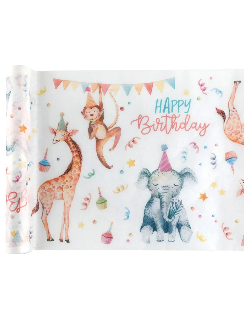 Non-woven Tischläufer Safari Party 5 m x 30 cm Geburtstag