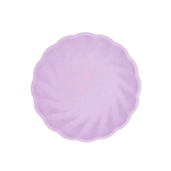 Lila Teller Rund Wirbel Pastell 18,8cm 6Stk