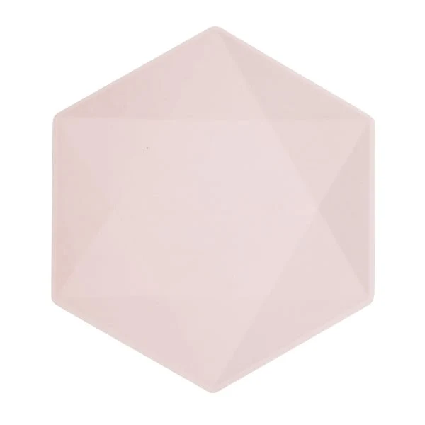 Rosa Teller Sechseck 26cm 6Stück