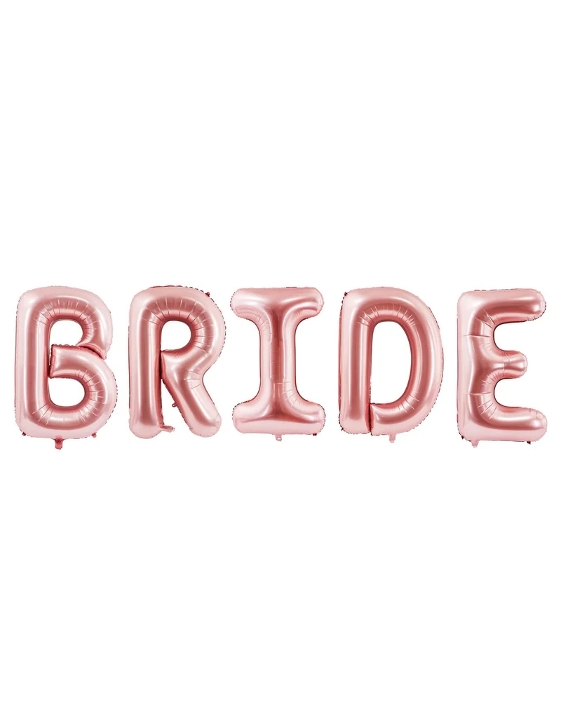 5 Roségoldene Bride Buchstabenballons 280 x 86 cm für JGA