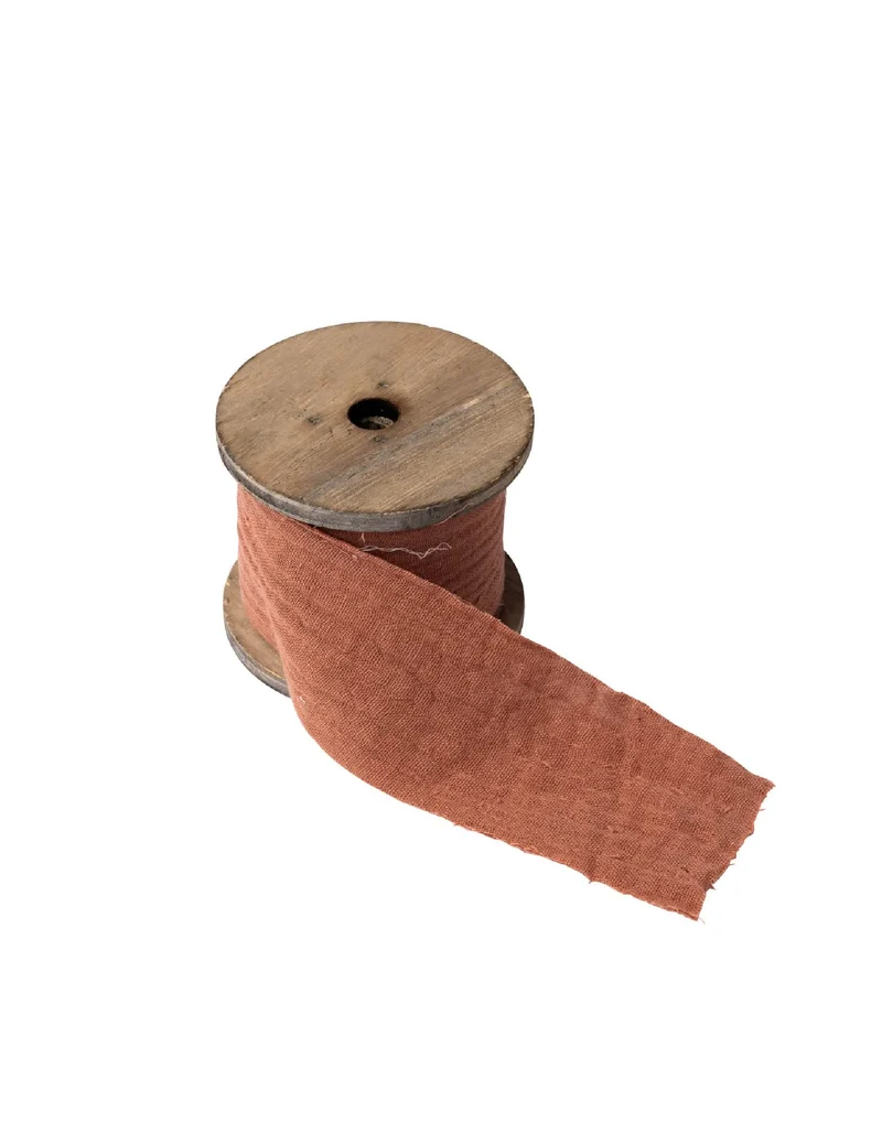 Altrosa Baumwollgaze-Band 4,5 cm x 3 m, Boho-Stil