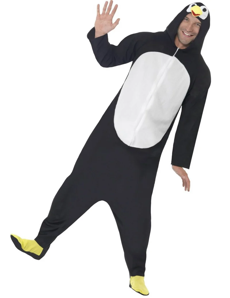Kaiserpinguin Kostüm für Erwachsene schwarz-weiss-gelb