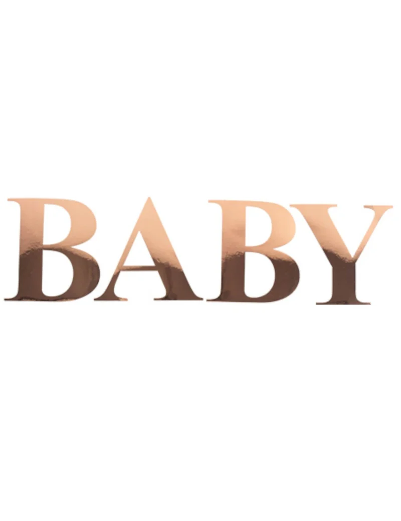 Roségold Baby Buchstaben Aufkleber 15 cm für Babyparty