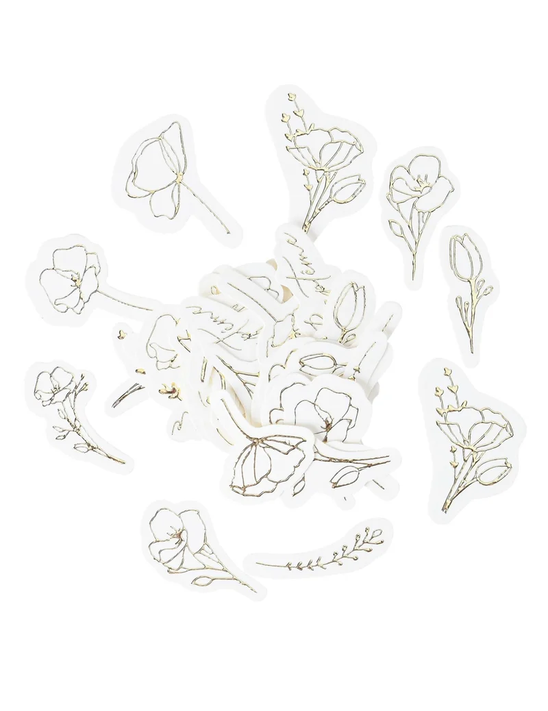 100 Tauf-Tischkonfetti goldene Blumen