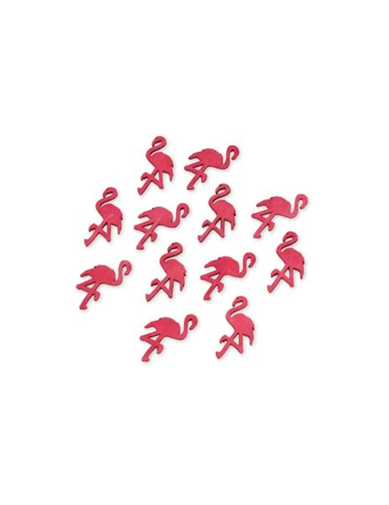12 Holzflamingos 5 x 2,5 cm, exotische Deko