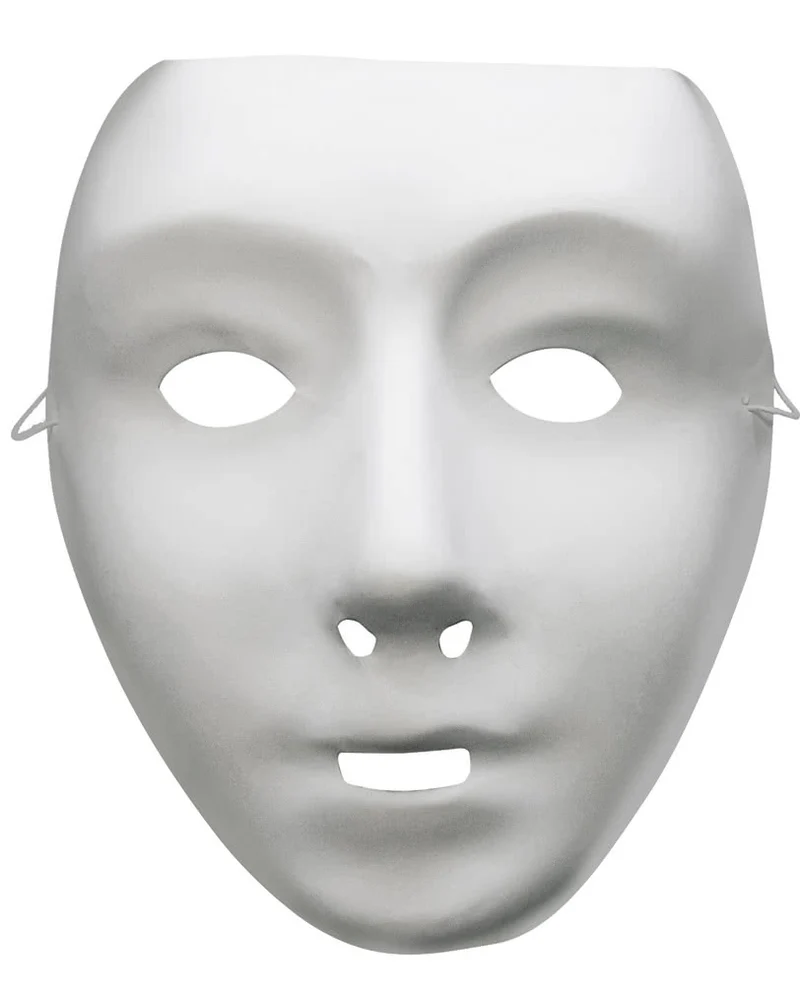 Weiße DIY Gesichtsmaske für Halloween & Fasching