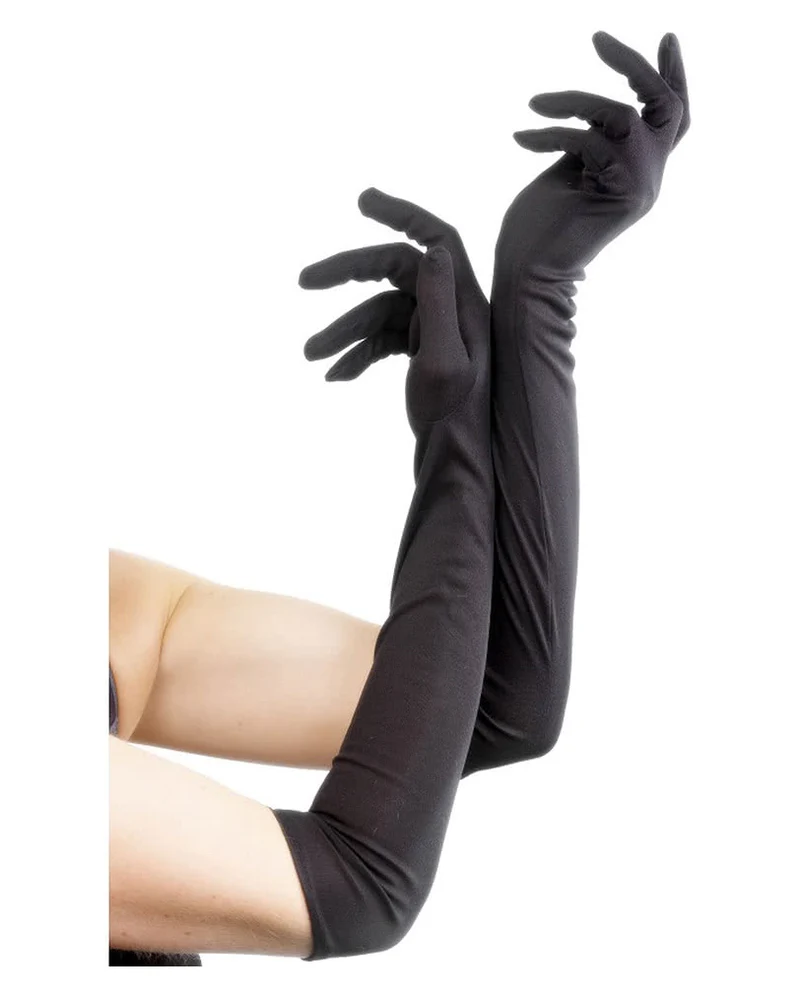 Lange Charleston Handschuhe Schwarz