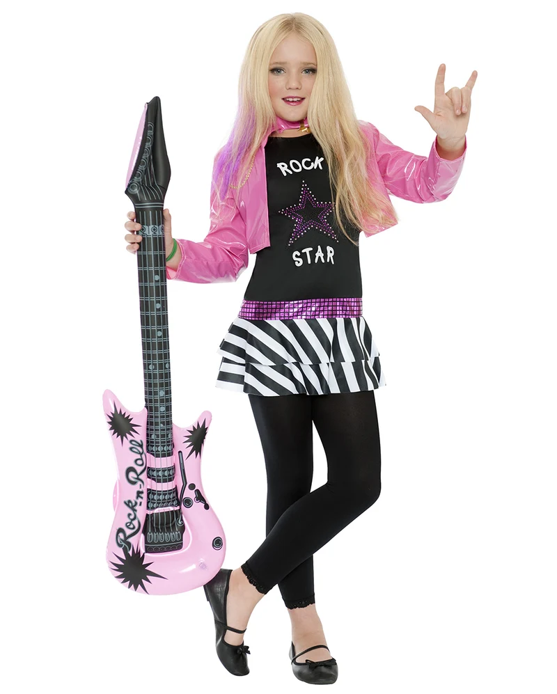 Rockstar Mädchenkostüm mit Glitzer Look