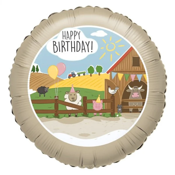 Happy Birthday Helium Ballon Farm Leer 43cm