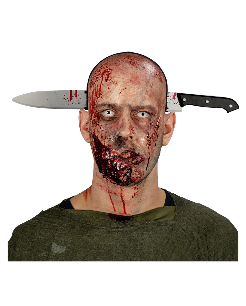 Messer im Schädel Halloween Haarreif