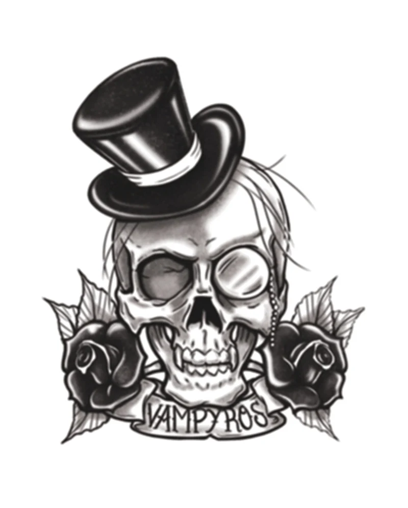 Gothic Klebetattoo Vampirschädel
