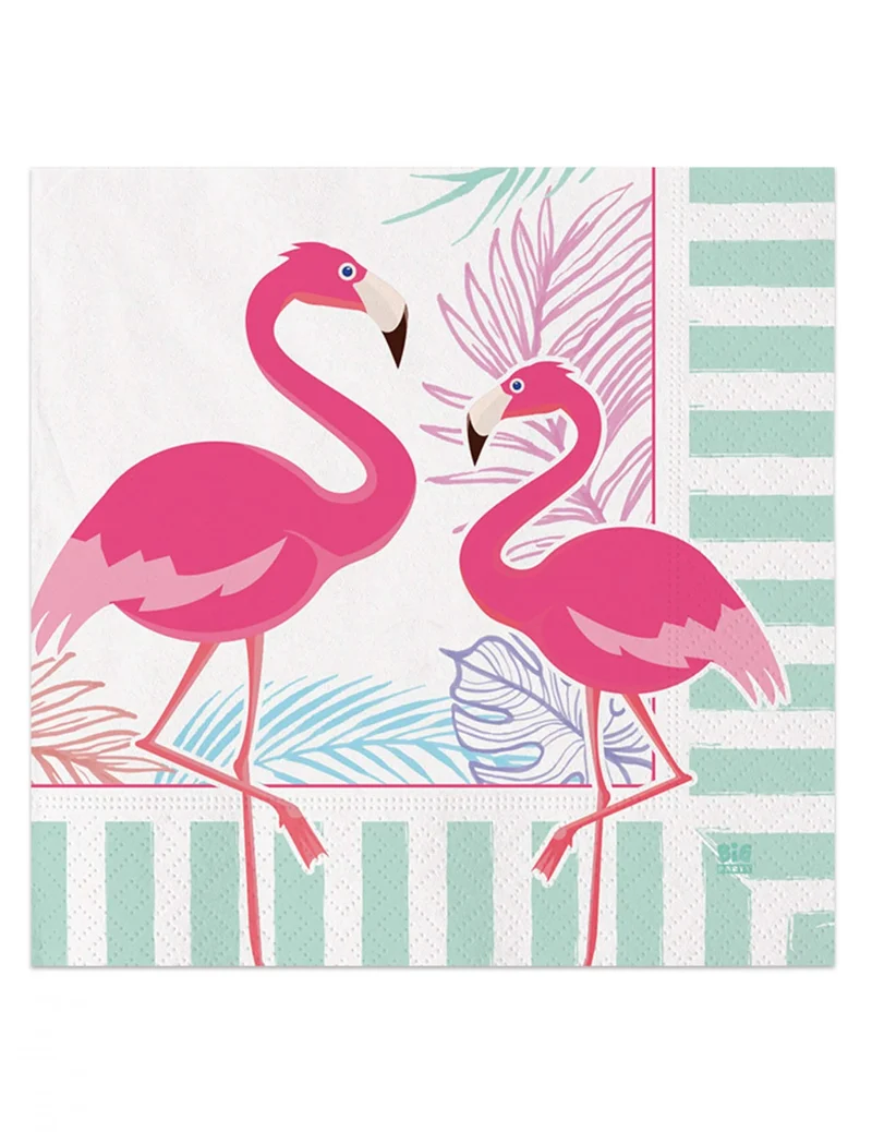 20 Flamingo Party Papierservietten 33 x 33 cm tropisch