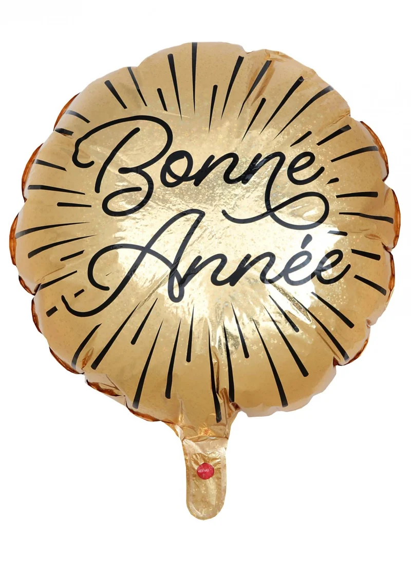 Glänzender Neujahrs-Aluminiumballon 45 cm Goldfarbe