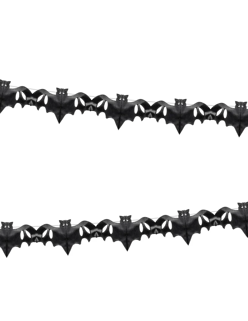 Girlande aus schwarzem Fledermauspapier 4 m Halloween-Dekoration