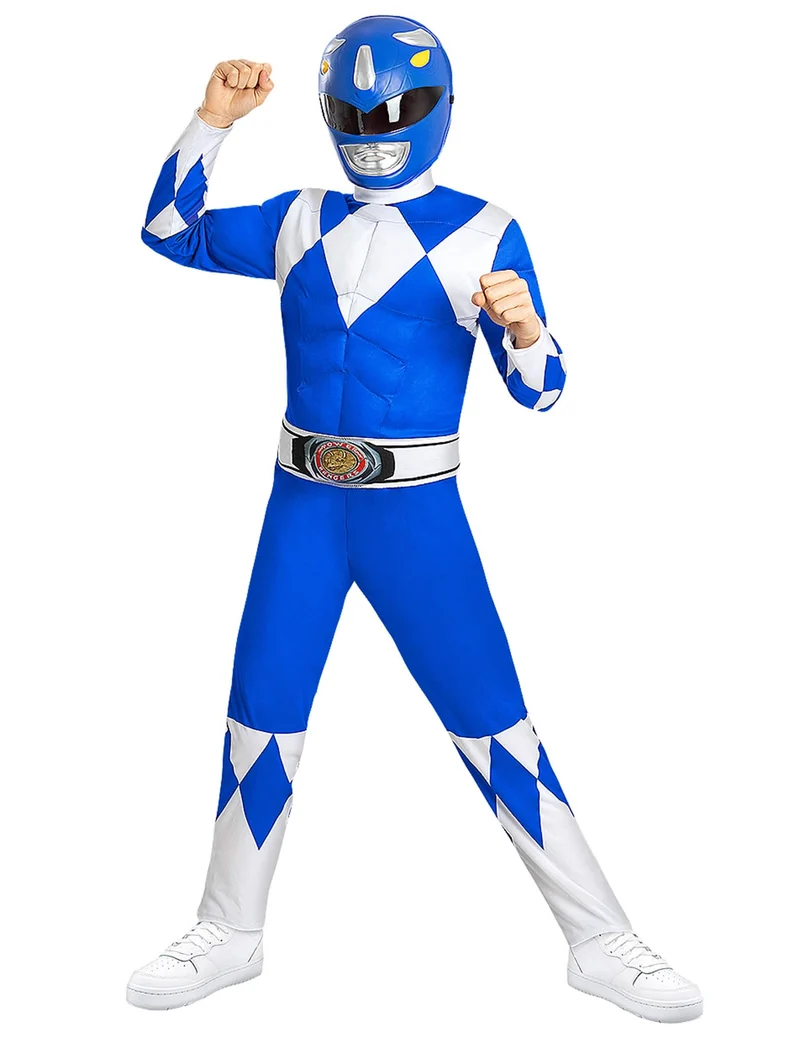 Power Ranger™ Muskel Kostüm kinder blau
