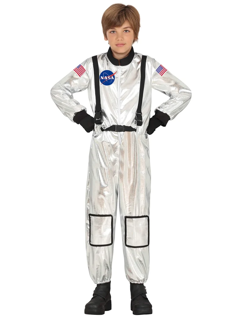 Silbernes Astronauten-Kostüm für Kinder