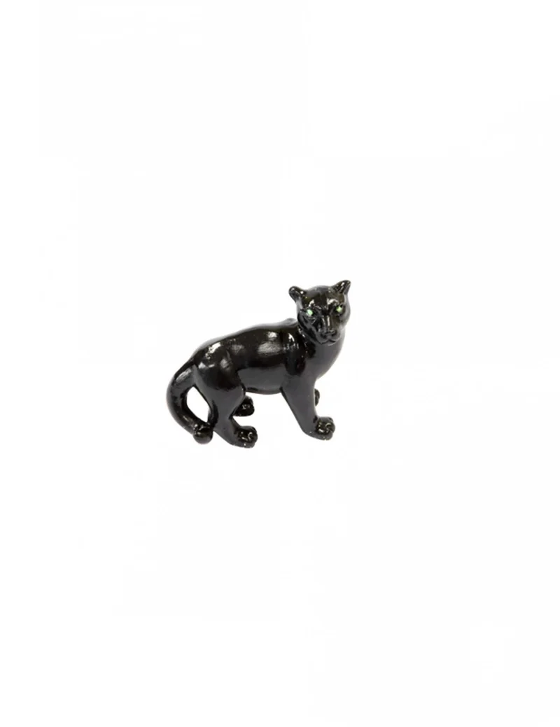 Schwarzer Harz-Panther 6 cm Dschungel-Motto Partydeko