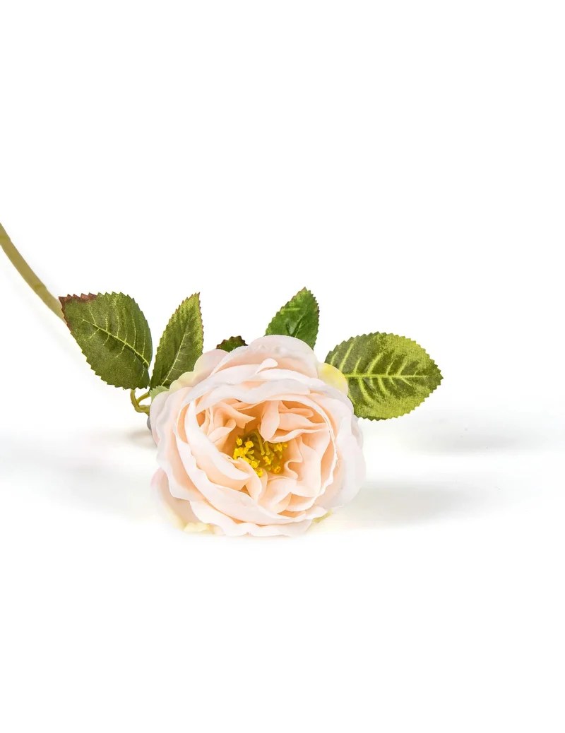 Pastellrosa Kunstrose am Stiel, 42 cm, Hochzeitsdeko