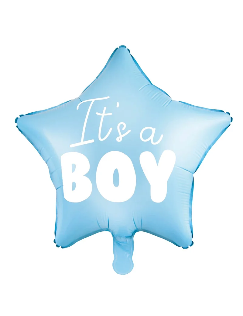 Aluminiumballon Stern blau "It's a Boy" 48 cm Babyparty
